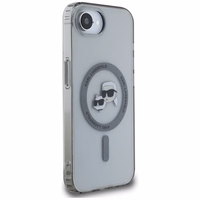 Karl Lagerfeld IML metāla Karl & Choupette galvu Magnētiskais viedtālruņa apvalks iPhone 16e - melns
