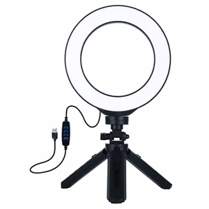 LED Ring Lamp 16cm Ar Pocket Tripod Mount 12-14.5cm, USB