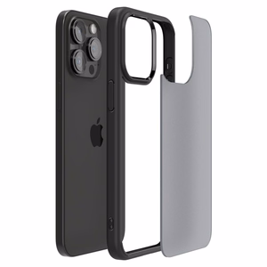 Spigen Ultra Hybrid viedtālruņa apvalks iPhone 15 Pro - Caurspīdīgs melns