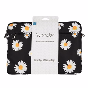 Wonder Sleeve Laptop 17 inches black daisies
