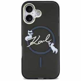 Karl Lagerfeld IML Choupettes Karl Script Logo MagSafe iPhone Air Maciņš - melns