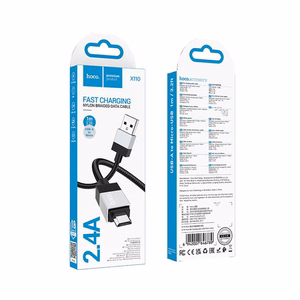 Kabelis USB A uz Micro USB Hoco 2,4A 1 m X110 melns
