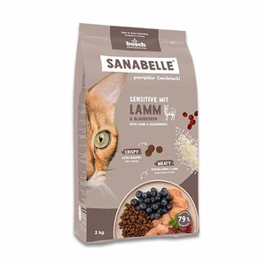 Bosch Sanabelle Sensitive Lamb – sausā barība jutīgiem kaķiem ar jēra gaļu, 2 kg