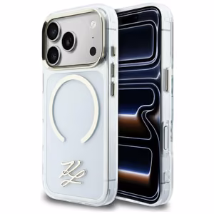 Karl Lagerfeld IML KL Script Logo MagSafe Maciņš for iPhone 17 Pro - Clear