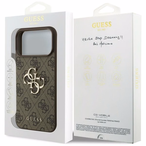 GUESS GUE005598 (4G PU Big Logo) aizsargvāciņš ierīcei iPhone 18 Pro Max / 17 Pro Max, krāsa – brūna