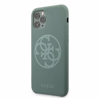 Guess GUHCN65LS4GKA iPhone 11 Pro Max haki cietais maciņš Silicone 4G Tone On Tone