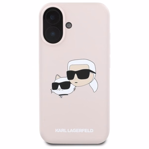Karl Lagerfeld silikona viedtālruņa apvalks Nauble Heads Print Magnētiskais iPhone 16 - rozā
