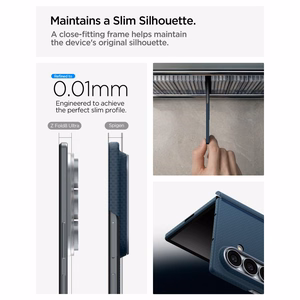 Spigen AirSkin Aramid MagFit MagSafe maciņš modelim Samsung Galaxy Z Fold 8 Ultra – tumši zils