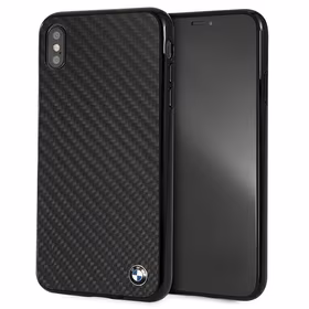 BMW Siganture Carbon viedtālruņa apvalks iPhone Xs Max - melns