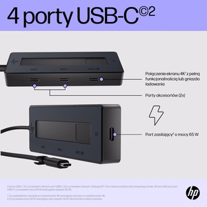 HP 4K USB-C daudzfunkcionāls centrmezgls
