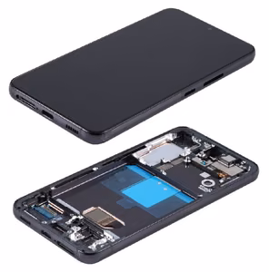 LCD screen Samsung S901 S22 5G ar touch screen un frame Phantom Melns original (used Grade B, bez buttons)