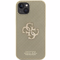 Guess Perforēts 4G Glitter Viedtālruņa apvalks iPhone 15 - zelts