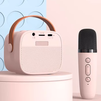 Blavec portatīvais Bluetooth skaļrunis WS-07 Karaoke Party 5W ar 2 mikrofoniem rozā