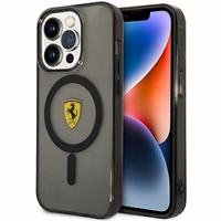 Ferrari FEHMP14XURKK iPhone 14 Pro Max 6.7" melns cietais viedtālruņa apvalks daļēji caurspīdīgs magnētiskais (MagSafe)