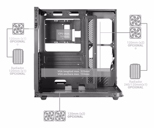 Mars Gaming MC-INFINIOLITE Midi Tower melns