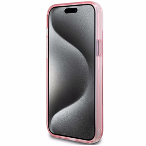 Karl Lagerfeld apvalks ar gredzena statīvu Karl&Choupette Magnētiskais iPhone 15 Plus - rozā