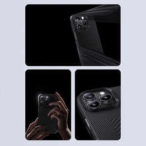 Benks Montage Magnētiskais Armor Air Kevlar viedtālruņa apvalks PC rāmis 600D+1500D (MB65) Iphone 16 Pro melns