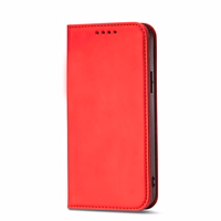 Magnētiskā kartes viedtālruņa apvalks iPhone 14 Pro Max atverams apvalks maks ar statīvu sarkana