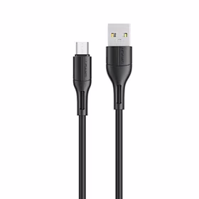 USAMS Kabelis U68 microUSB 2A Fast Charge 1m melns SJ502USB01 (US-SJ502)