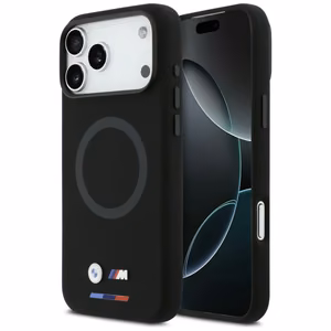 Силиконовый чехол BMW M Logo MagSafe для iPhone 17 Pro Max - чёрный