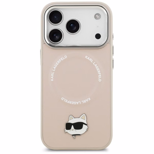 Karl Lagerfeld Choupette Pin MagSafe Case for iPhone 17 Pro Max - Pink