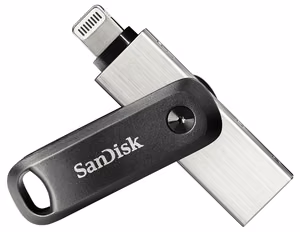 SanDisk iXpand USB flash drive 64 GB USB Type-A / Lightning 3.2 Gen 2 black silver