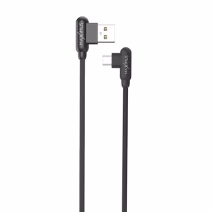 Кабель MX CORNER быстрая зарядка Micro USB 2.4A/1M/ черный угловой