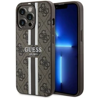 Guess GUHMP13LP4RPSW iPhone 13 Pro / 13 6.1" brūns/brūns cietais apvalks 4G Printed Stripes MagSafe