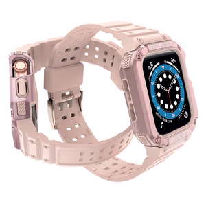 Protect Strap Ремешок для Apple Watch 42/44/45mm с бронированным чехлом - розовый
