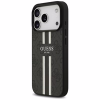 GUESS viedtālruņa apvalks IPHONE 17 Pro, saderīgs ar MagSafe GUHMP17LP4RPSK (4G Printed Stripes), melns