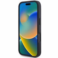 Mercedes MB Blue Line ādas magnētiskais iPhone 16 Pro viedtālruņa apvalks - melns