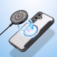 Dux Ducis Skin X Pro viedtālruņa apvalks Samsung Galaxy S25 ar MagSafe un maku - melns