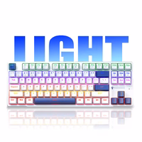 Machenike K500B-B87 Vadu mehāniskā spēļu tastatūra ar apgaismojumu, Red Switch - balts