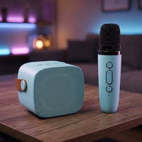 Blavec portatīvais Bluetooth skaļrunis WS-07 Karaoke Party 5W ar 2 mikrofoniem zils