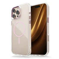 Skaidrs plānais magnētiskais viedtālruņa apvalks iPhone 14 6,1 - rozā
