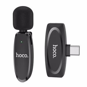 Mikrofons Hoco L15 Type-C melns