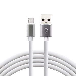 everActive CBS-1MW USB kabelis 1m - balts, silikona, ātrā uzlāde, 2,4A