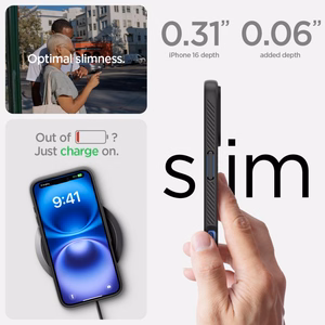 Spigen Liquid Air viedtālruņa apvalks iPhone 16 Plus – melns