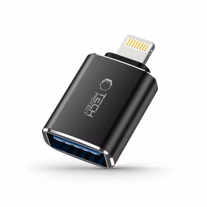 Tech-Protect UltraBoost Lightning (spraudnis) / USB-A (ligzda) OTG adapteris - melns