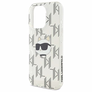Karl Lagerfeld IML Choupette Head Electroplated viedtālruņa apvalks iPhone 16 Pro Max - caurspīdīgs