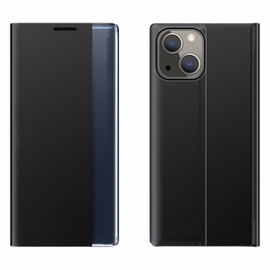 Sleep Case grāmatas tipa apvalks ar viedo logu iPhone 13 mini melns