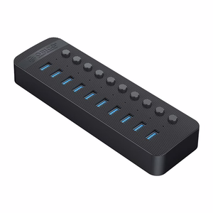 Orico CT2U3-10AB 10x USB-A 3.0 centrmezgls ar slēdžiem - melns