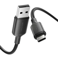 USB 2.0 A uz USB-C 3A kabelis Vention CTQBF 1M (melns)