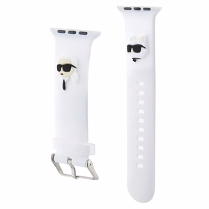 Karl Lagerfeld 3D Rubber Karl&Choupette Heads ремешок Apple Watch 38/40/41mm - белый