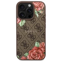 Guess GUHMP16XP4ROPEMCW iPhone 16 Pro Max 6.9" ciets vāciņš brūns 4G ziedu raksts MagSafe