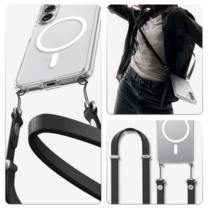 Spigen Ultra Hybrid Mag MagSafe maciņš priekš Samsung Galaxy S26 Plus caurspīdīgs un balts