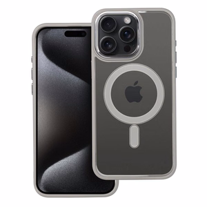 Case for iPhone 15 PRO MAX Color Edge Mag Cover compatible with MagSafe titanium-gray