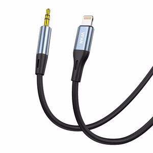 VFAN L05 Lightning–3,5 mm mini jack AUX kabelis, 1 m, pelēks