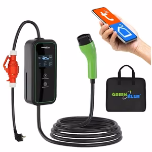 GreenBlue pārnēsājams EV/PHEV lādētājs, Type 2, kabeļa garums 6,8 m, IP65, 11 kW, 220–380 V AC, 50/60 Hz, 16 A, 3 fāzes, GB1100