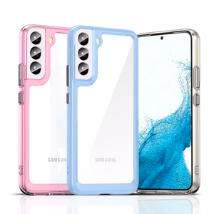 Outer Space viedtālruņa apvalks Samsung Galaxy S22 + (S22 Plus) cietais vāks ar gēla rāmi zila
